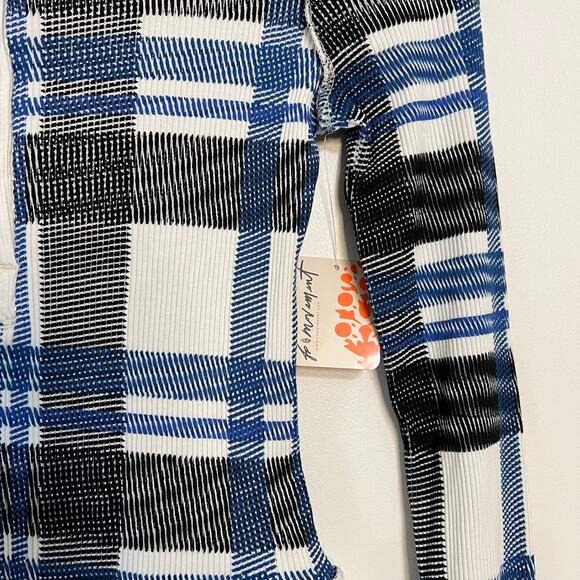 NWT Free People Movement Rally Printed Layer True Plaid Ivory - Picture 6 of 7